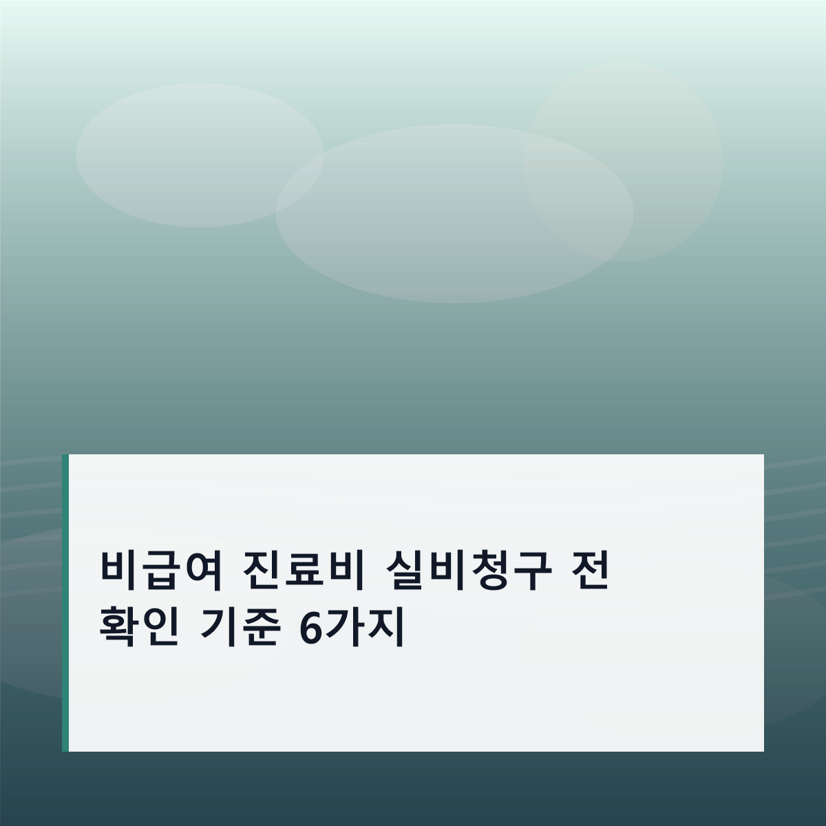 비급여 진료비 실비청구 전 확인 기준 6가지