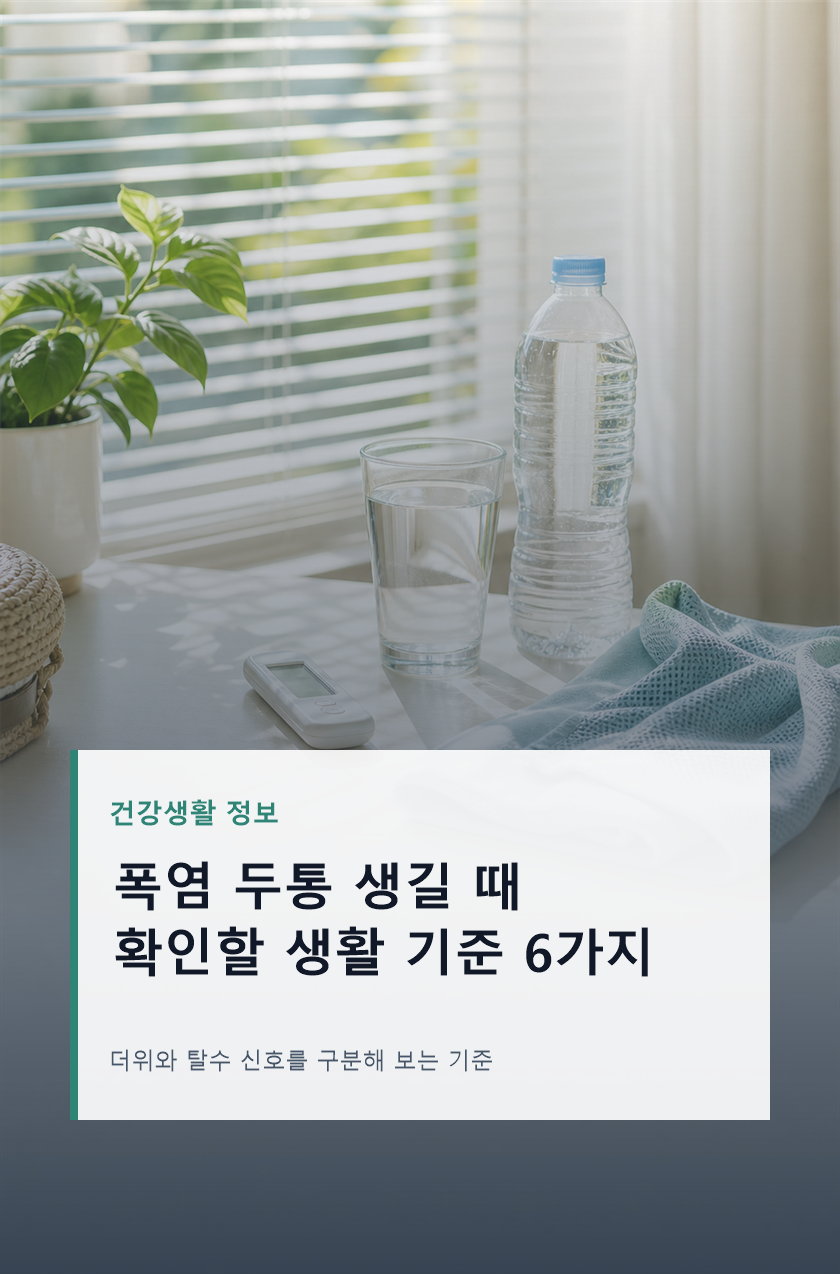 폭염 두통 반복될 때 생활 관리 기준 6가지