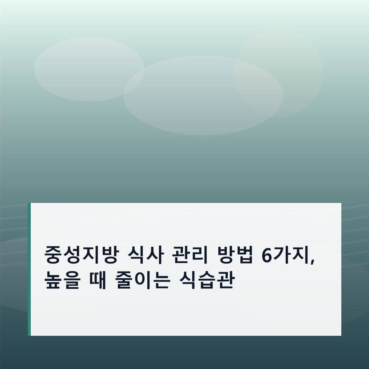 중성지방 식사 관리 방법 6가지, 높을 때 줄이는 식습관