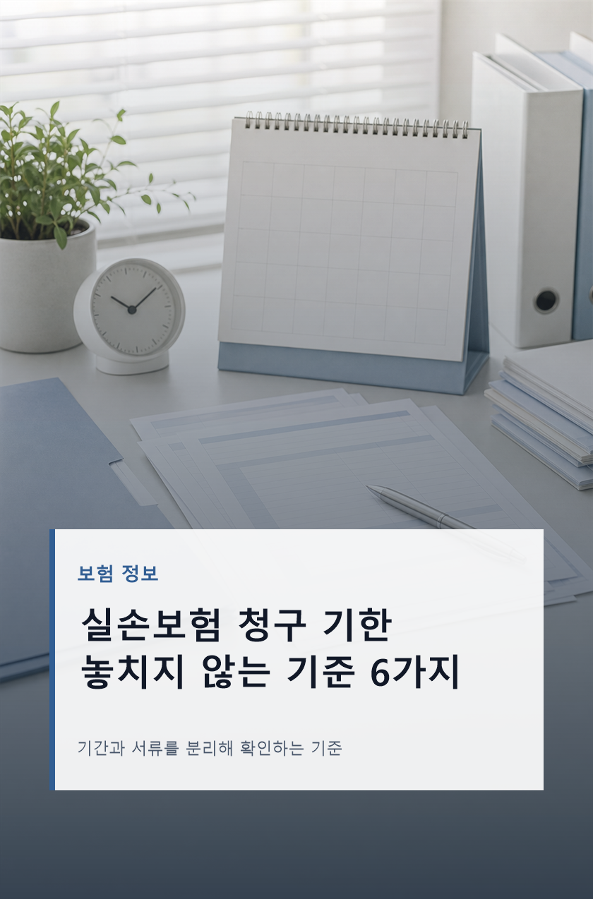 실손보험 청구 기한 놓치지 않는 기준 6가지