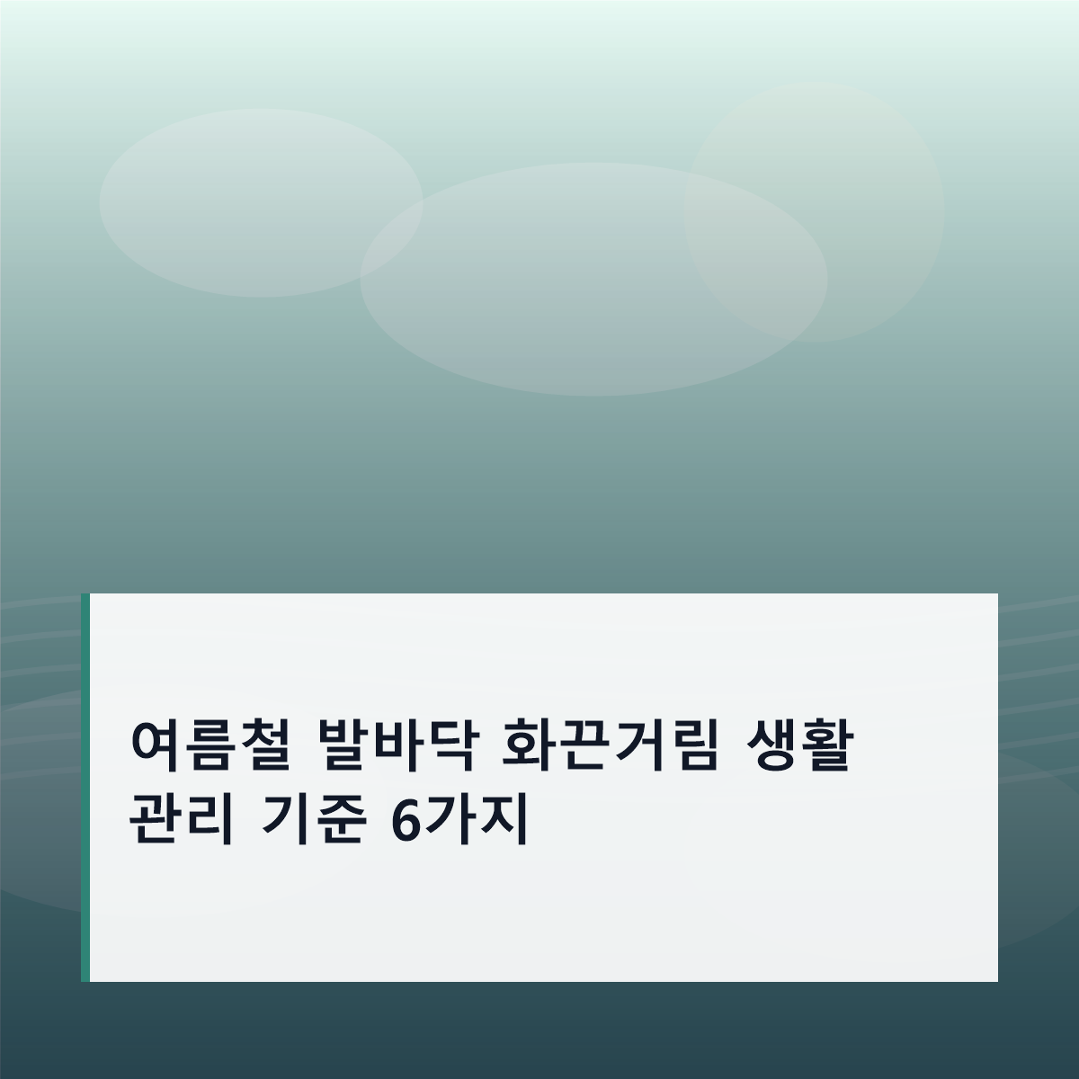 여름철 발바닥 화끈거림 생활 관리 기준 6가지