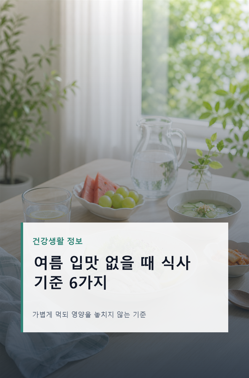 여름 입맛 없을 때 식사 리듬 잡는 방법 6가지