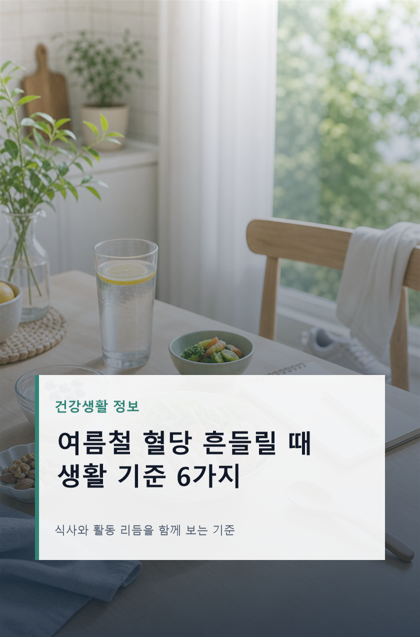 여름철 혈당 흔들릴 때 식사 관리 기준 6가지