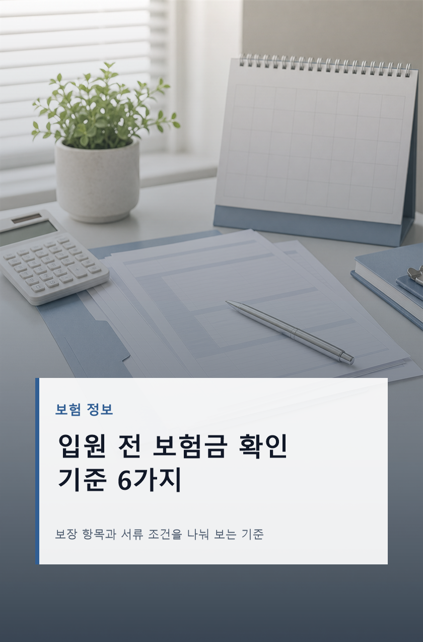 입원 전 보험금 청구 서류 미리 챙기는 기준 6가지