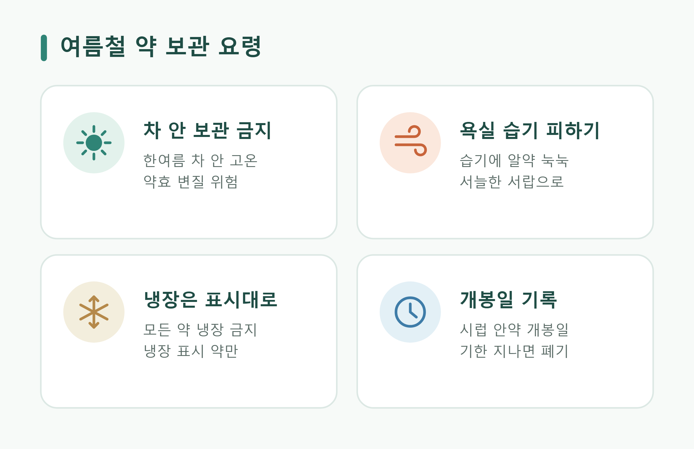 여름철 약 보관 요령 여름철 약 보관 요령