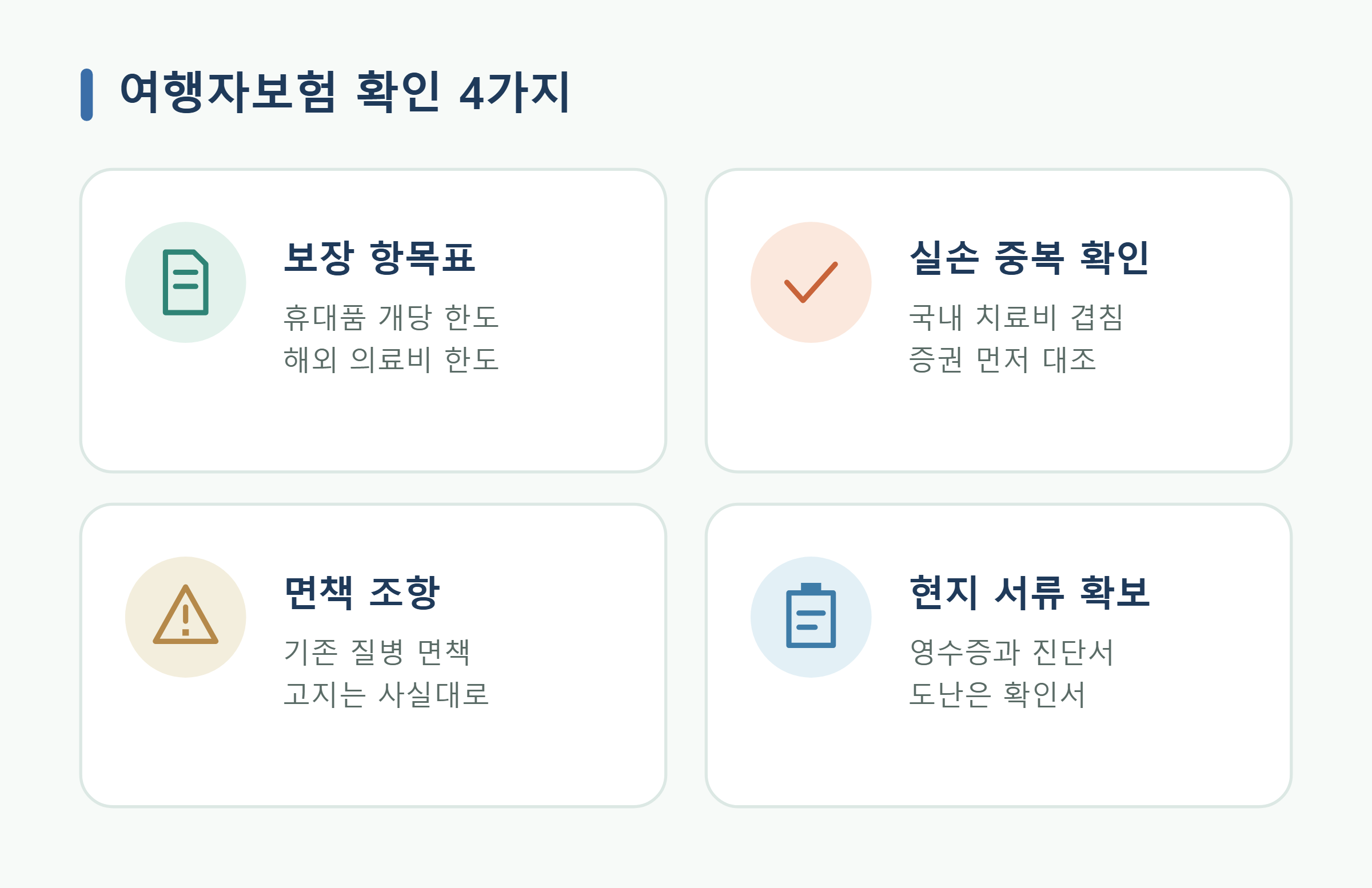 여행자보험 확인 4가지