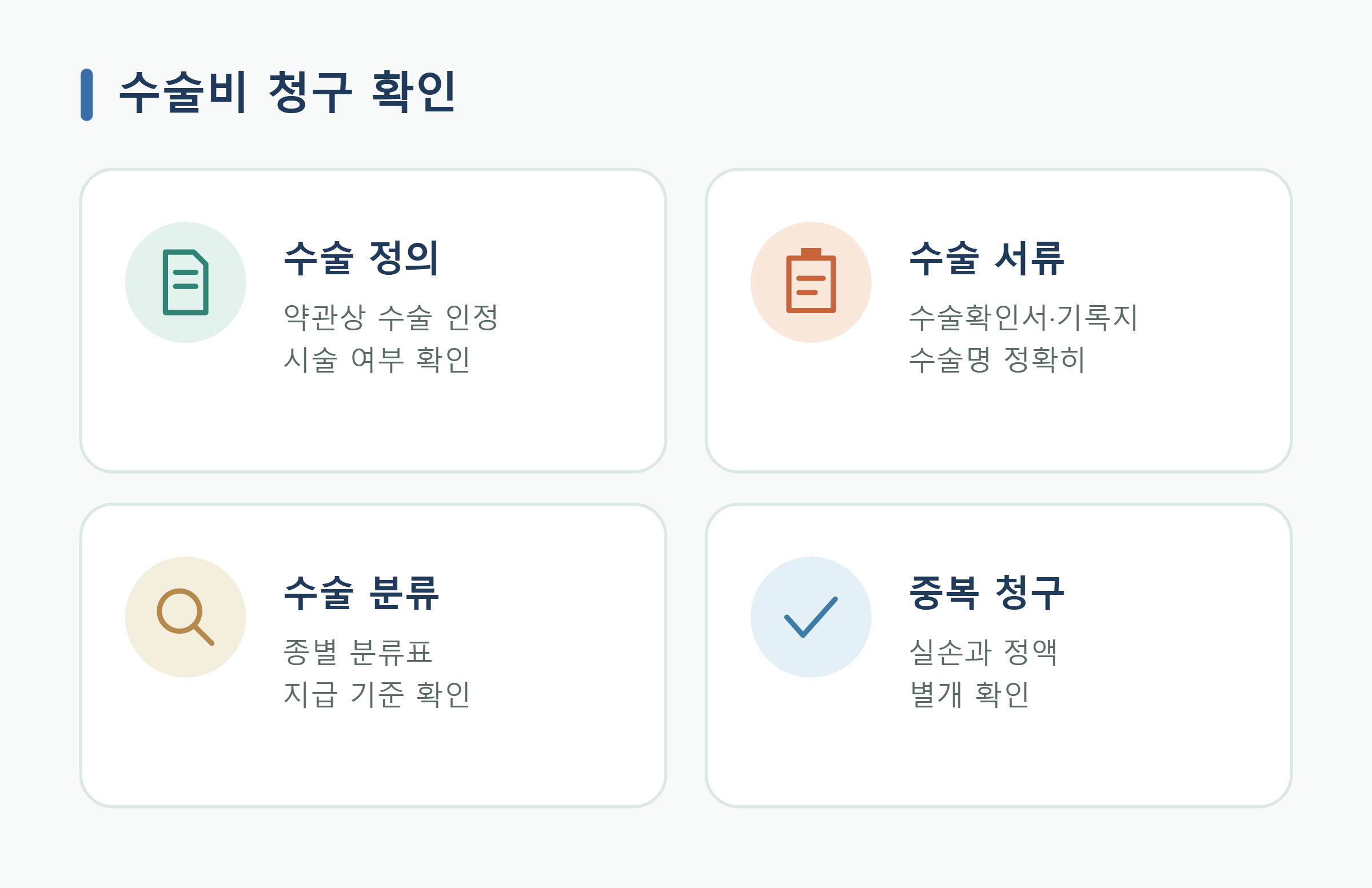 수술비 청구 확인