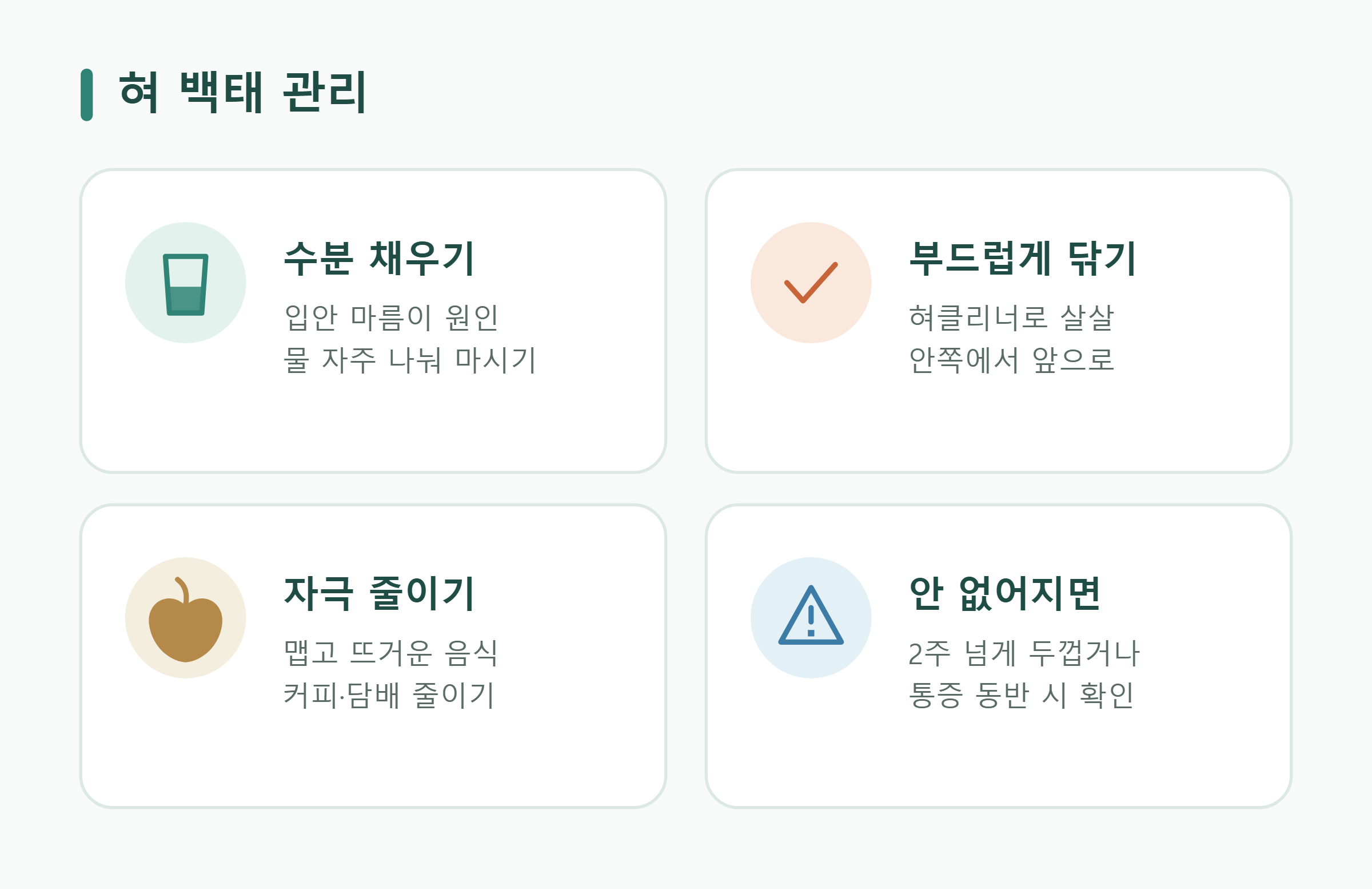 혀 백태 관리
