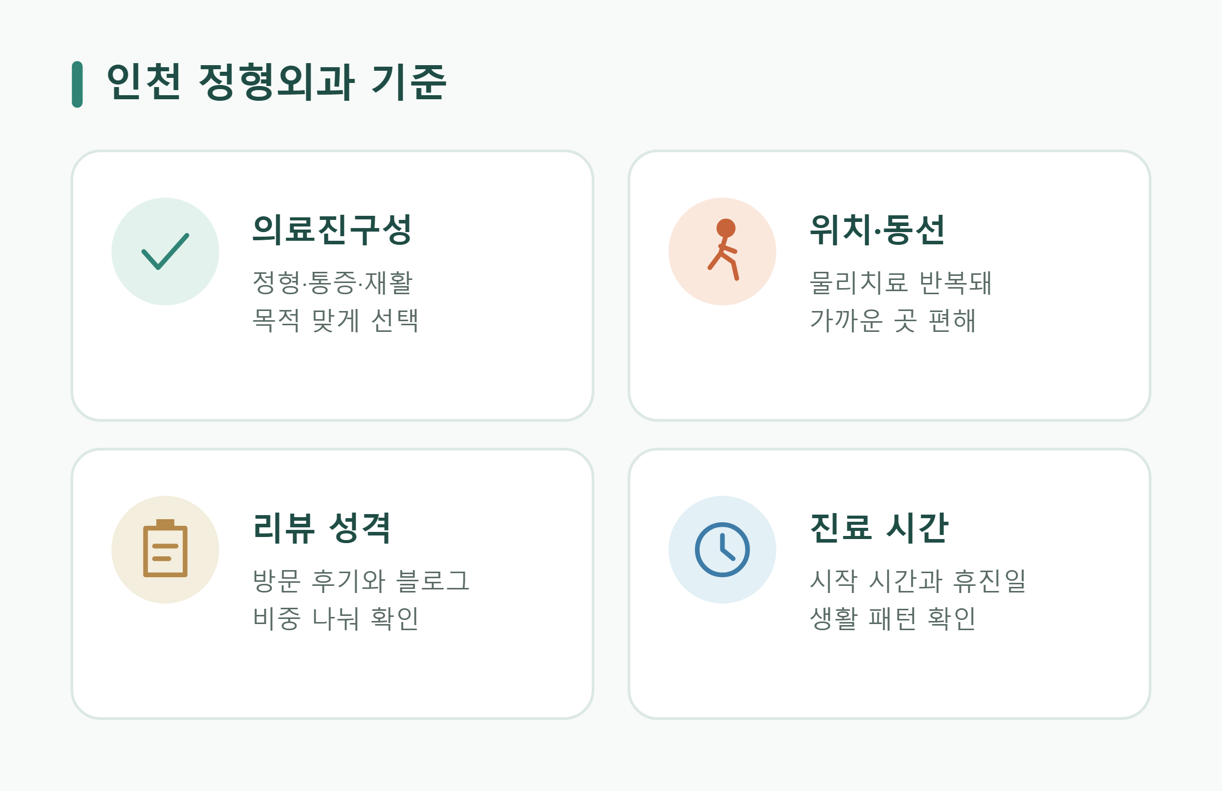 인천 정형외과 선택 기준